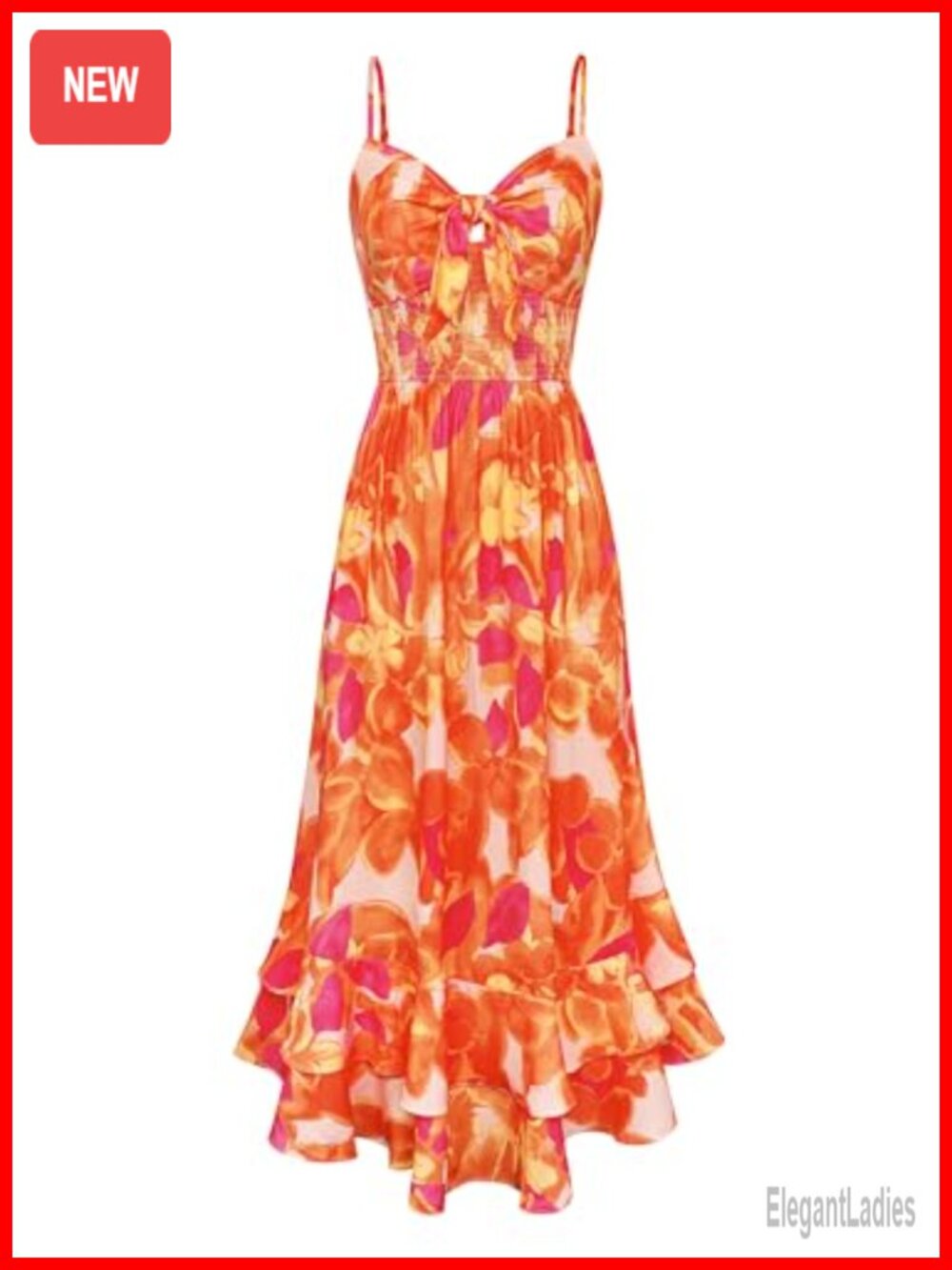 Floral Maxi Sundress Adjustable Straps A-Line Smocked Back Dress